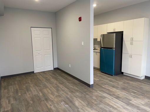 Interior of a Phase 2 bachelor apartment at Northern Pines.